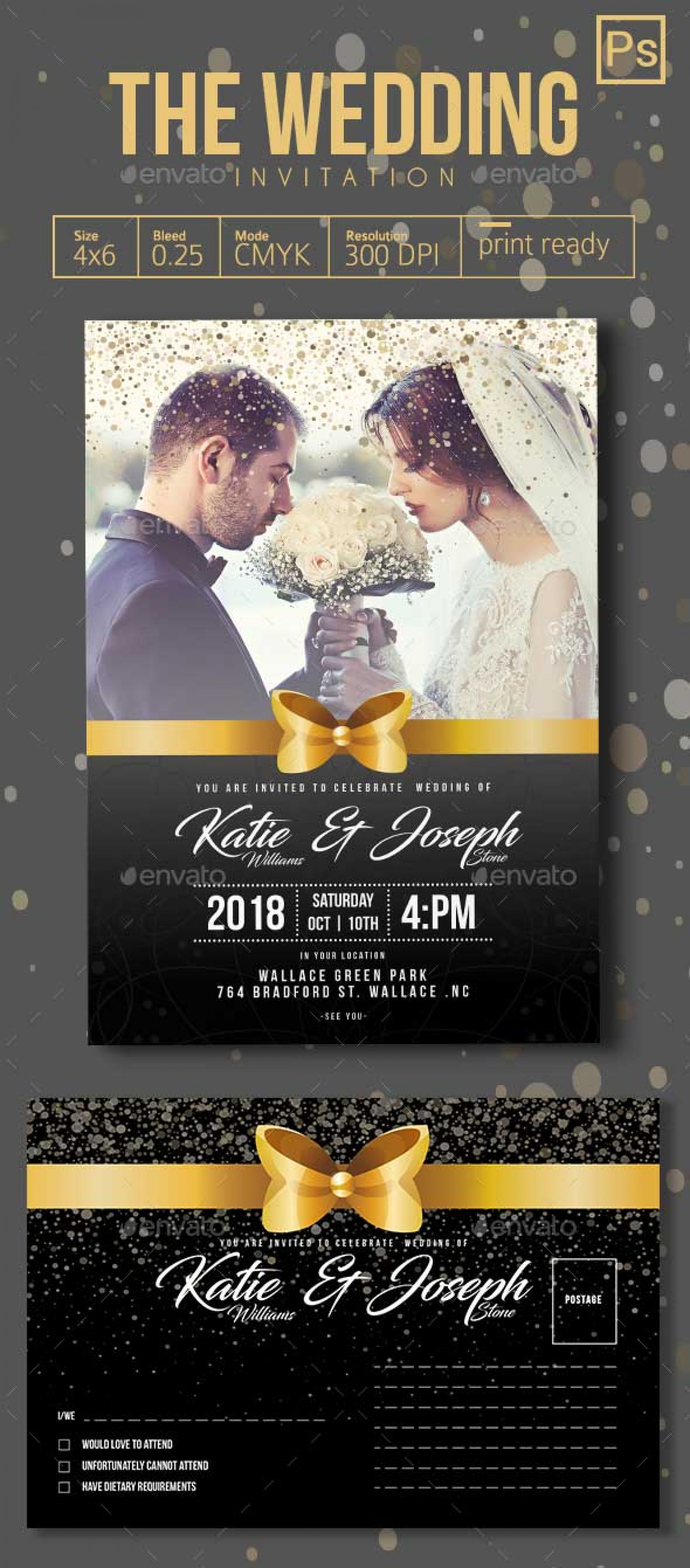 016 The Wedding Invitation Psd Template Download Photoshop Templates with regard to measurements 1920 X 4363