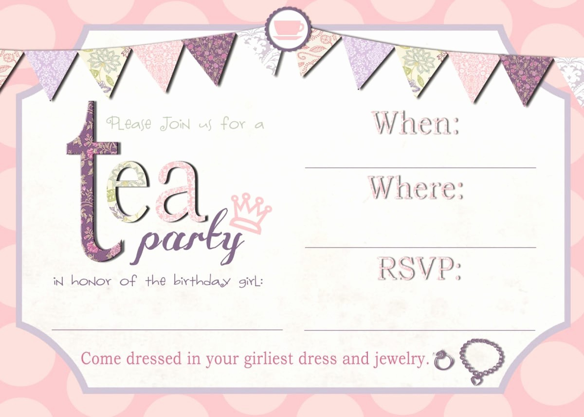 019 Party Invite Template Word Free Invitation New Afternoon Tea Of in sizing 1200 X 857