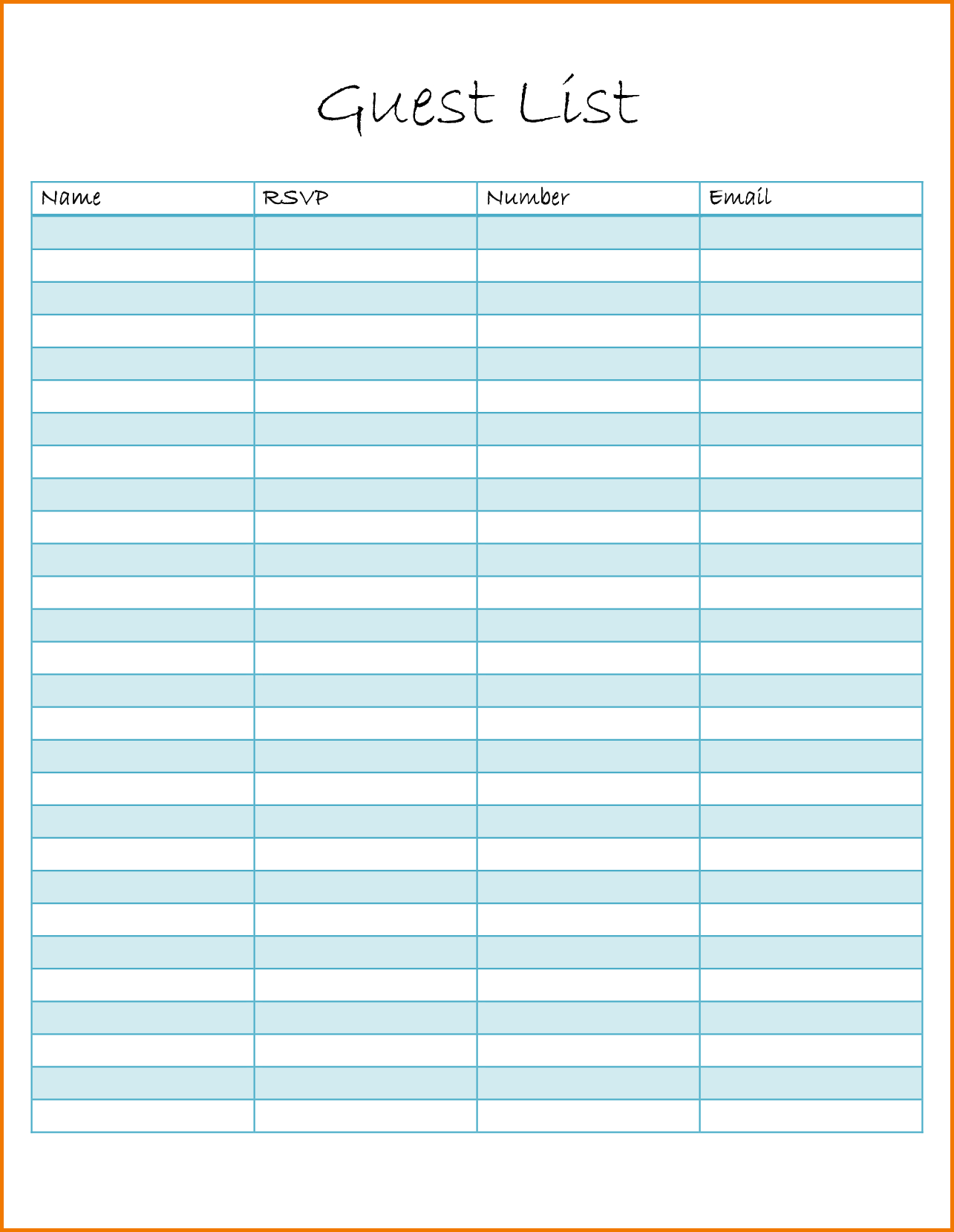 019 Printable Wedding Guest List Template Best Solutions Of Free with size 1285 X 1660
