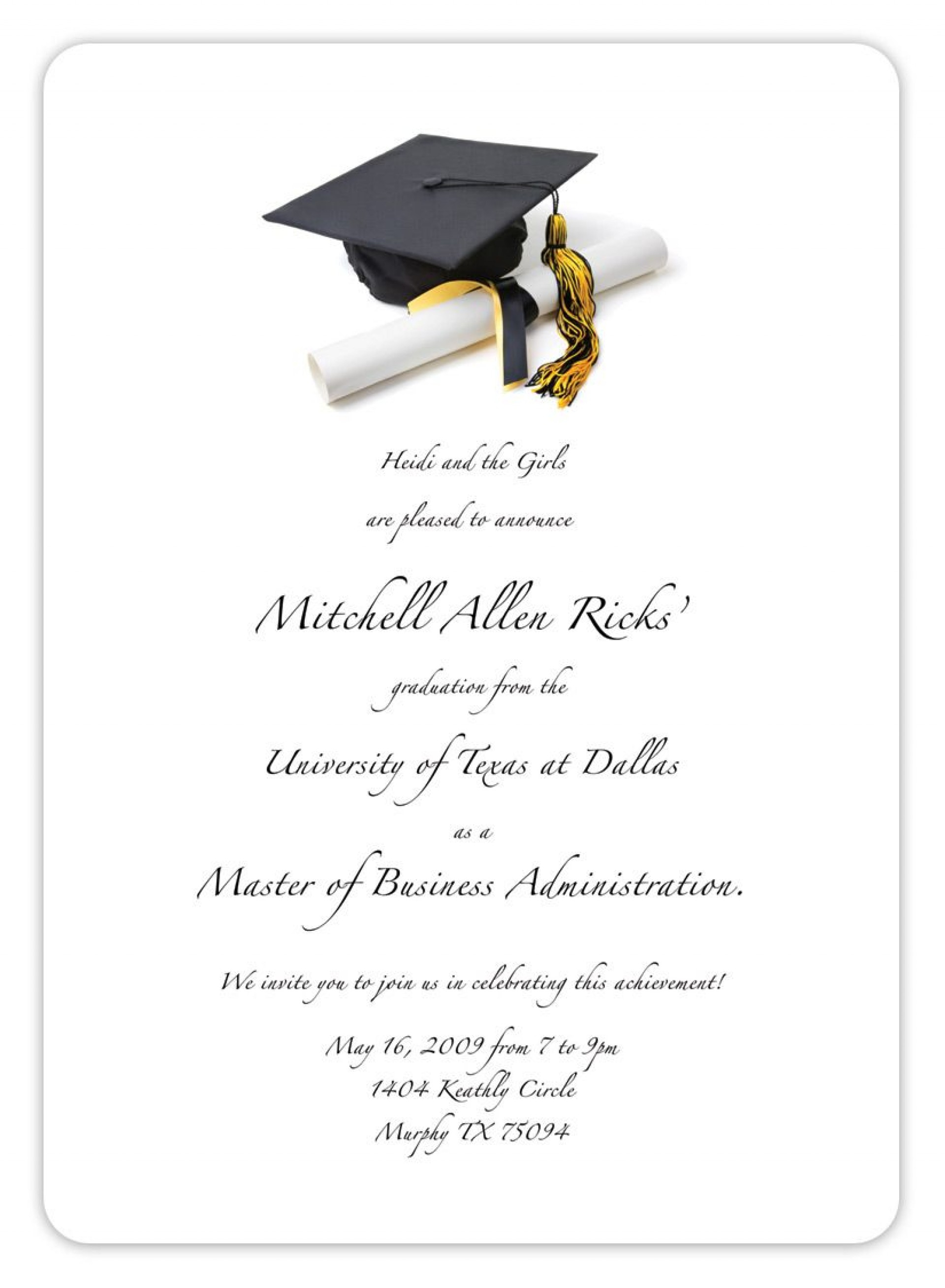 024 College Graduation Announcements Template Ideas Invitation intended for size 1920 X 2618