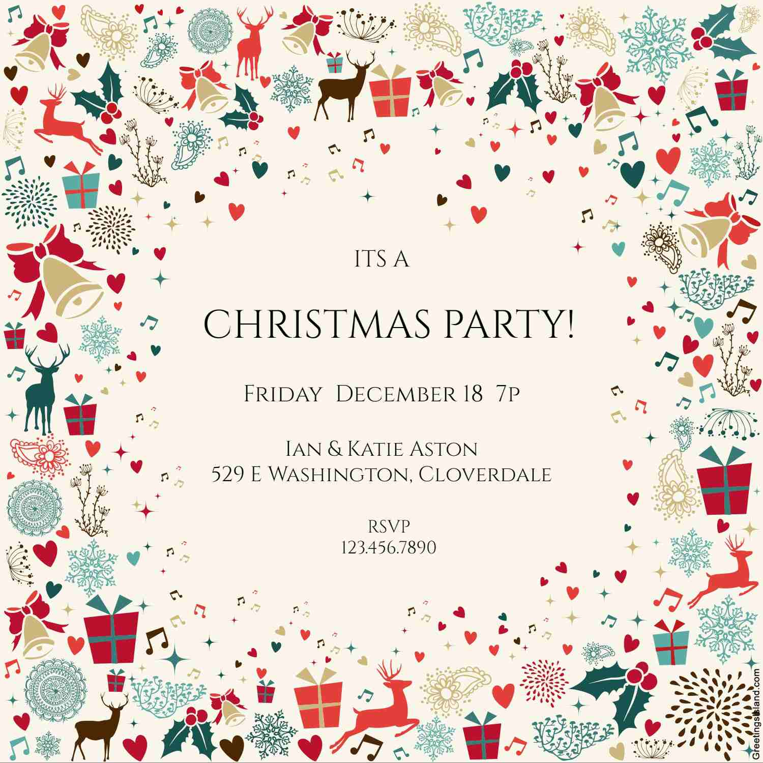 10 Free Christmas Party Invitations That You Can Print in dimensions 1500 X 1500