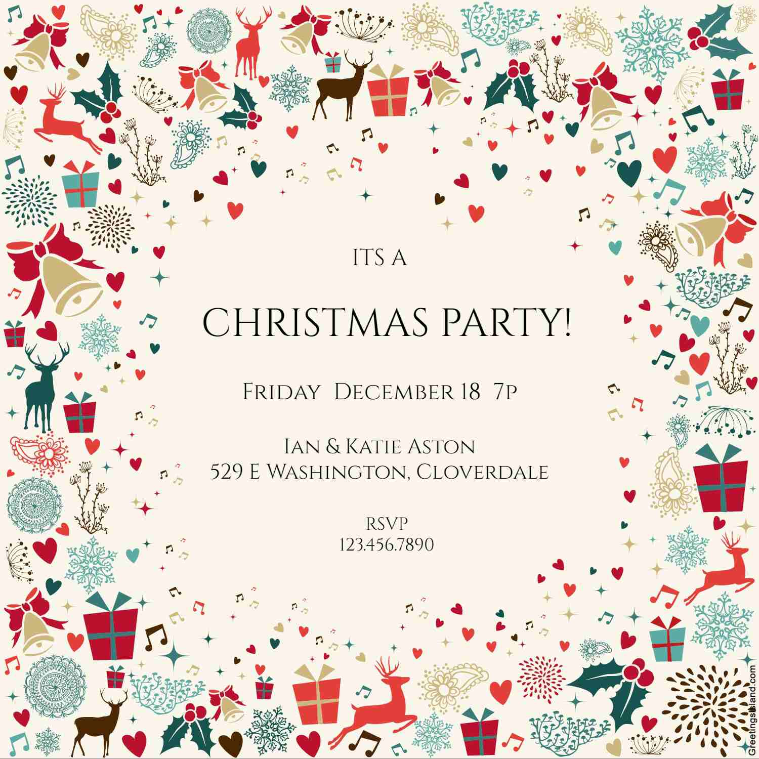10 Free Christmas Party Invitations That You Can Print in size 1500 X 1500