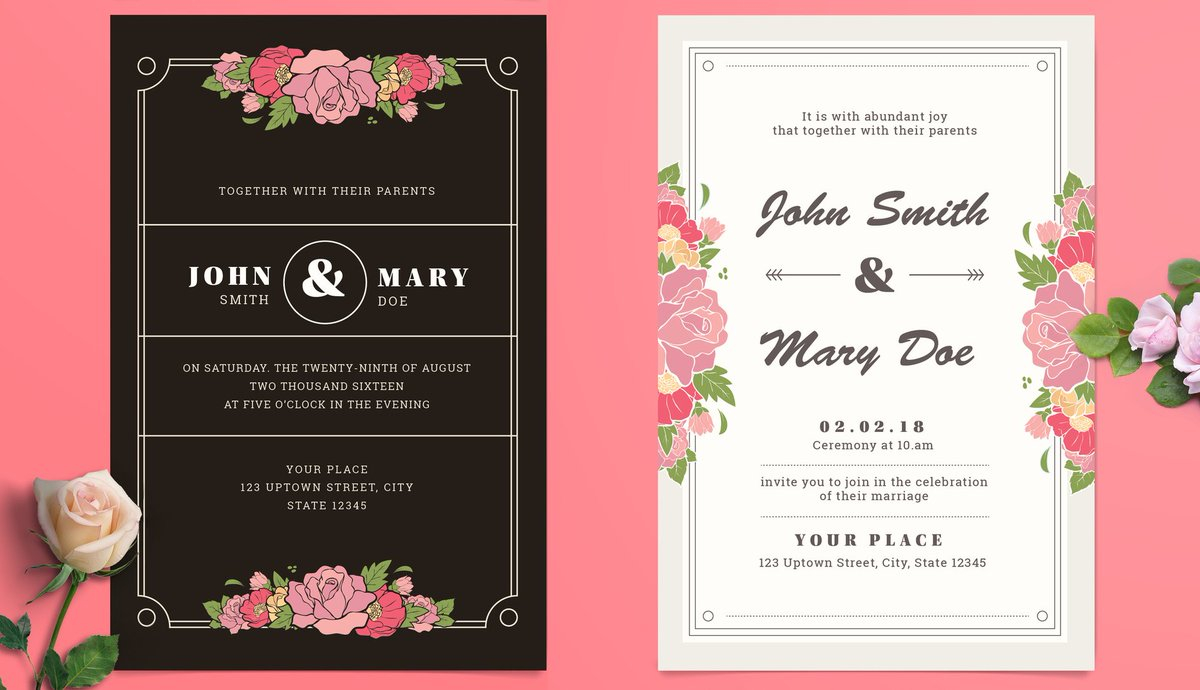 12 Customize Our Easy To Use Adobe Illustrator Wedding Invitation in dimensions 1200 X 690