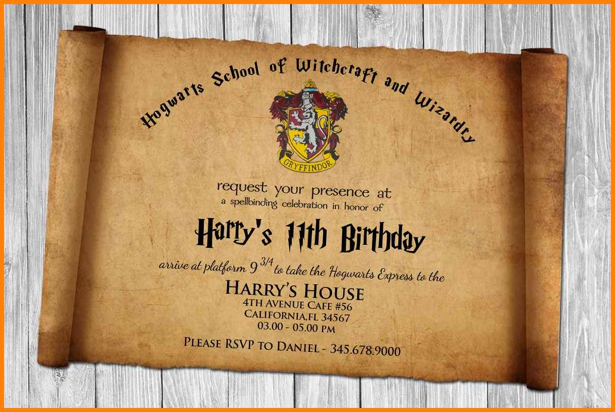 12 Harry Potter Birthday Invitation Plastic Mouldings regarding size 1216 X 816