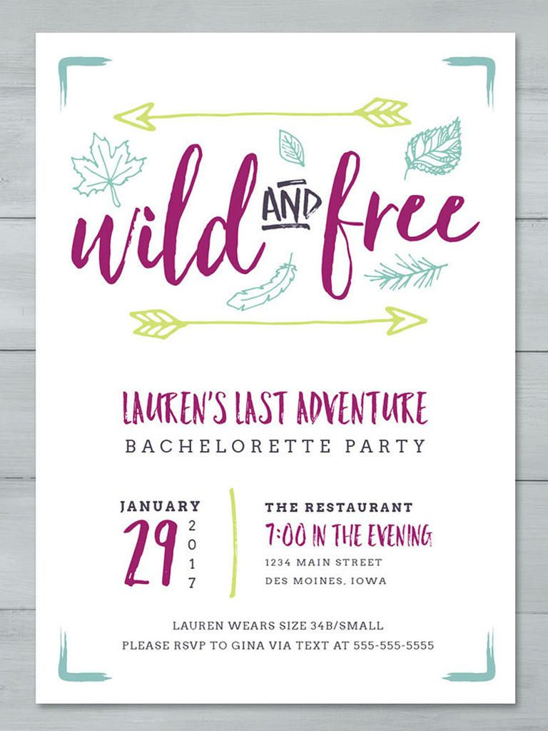 14 Diyable Bachelorette Party Invitation Templates Diy Details for measurements 768 X 1024