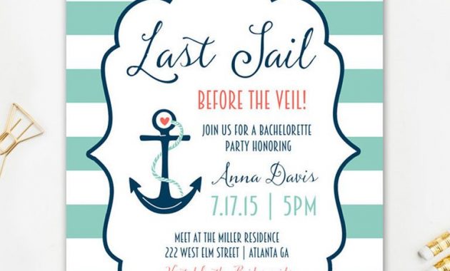 14 Diyable Bachelorette Party Invitation Templates Nautical Theme throughout sizing 768 X 1024