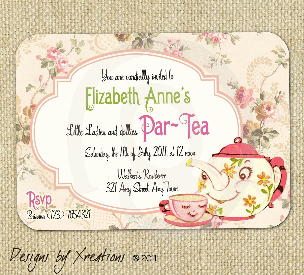 14 Make An Vintage Tea Party Invitation Template Creative With with proportions 1167 X 1053