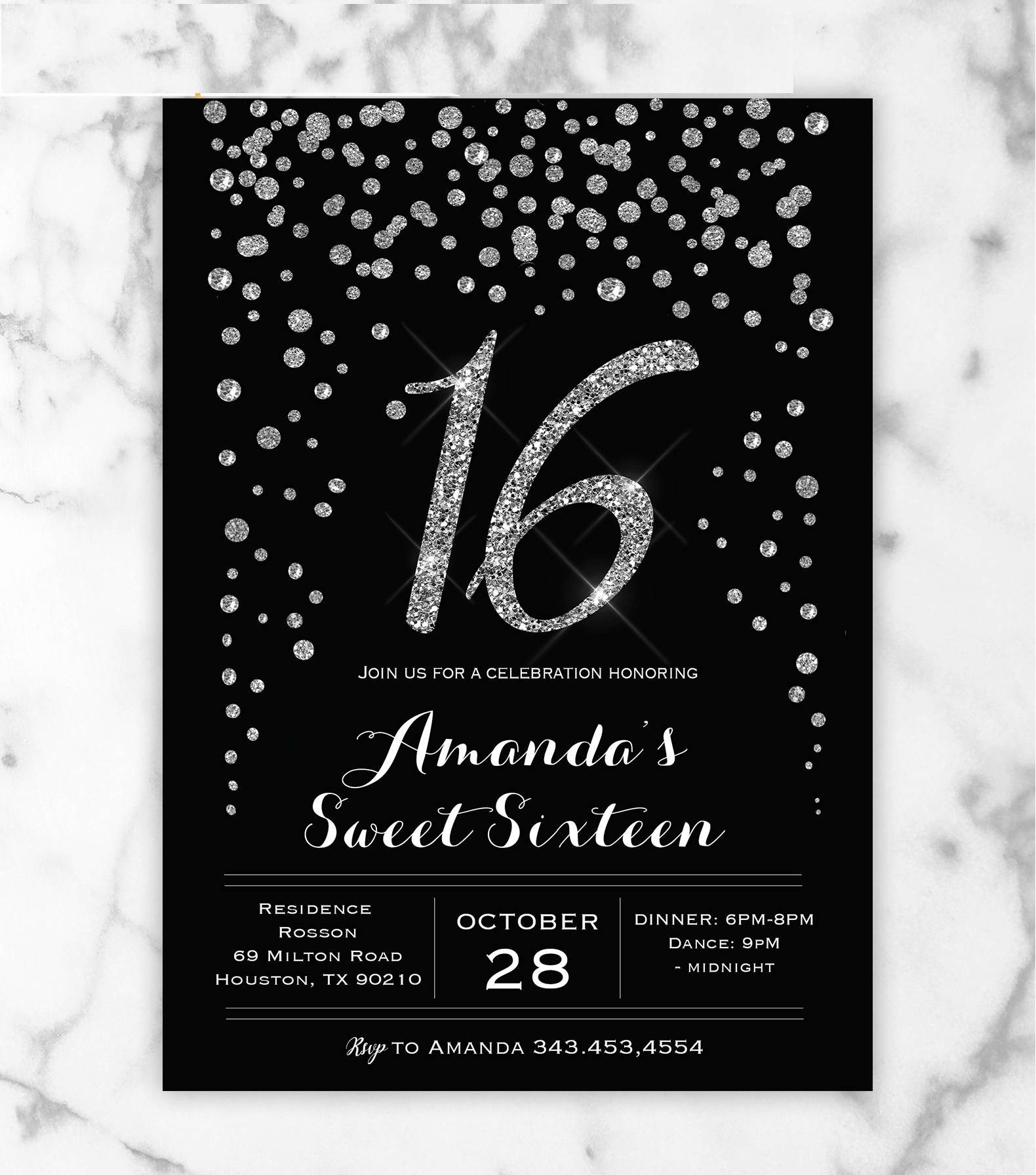 sweet-16-invitation-for-16th-birthday-birthday-invitations-etsy
