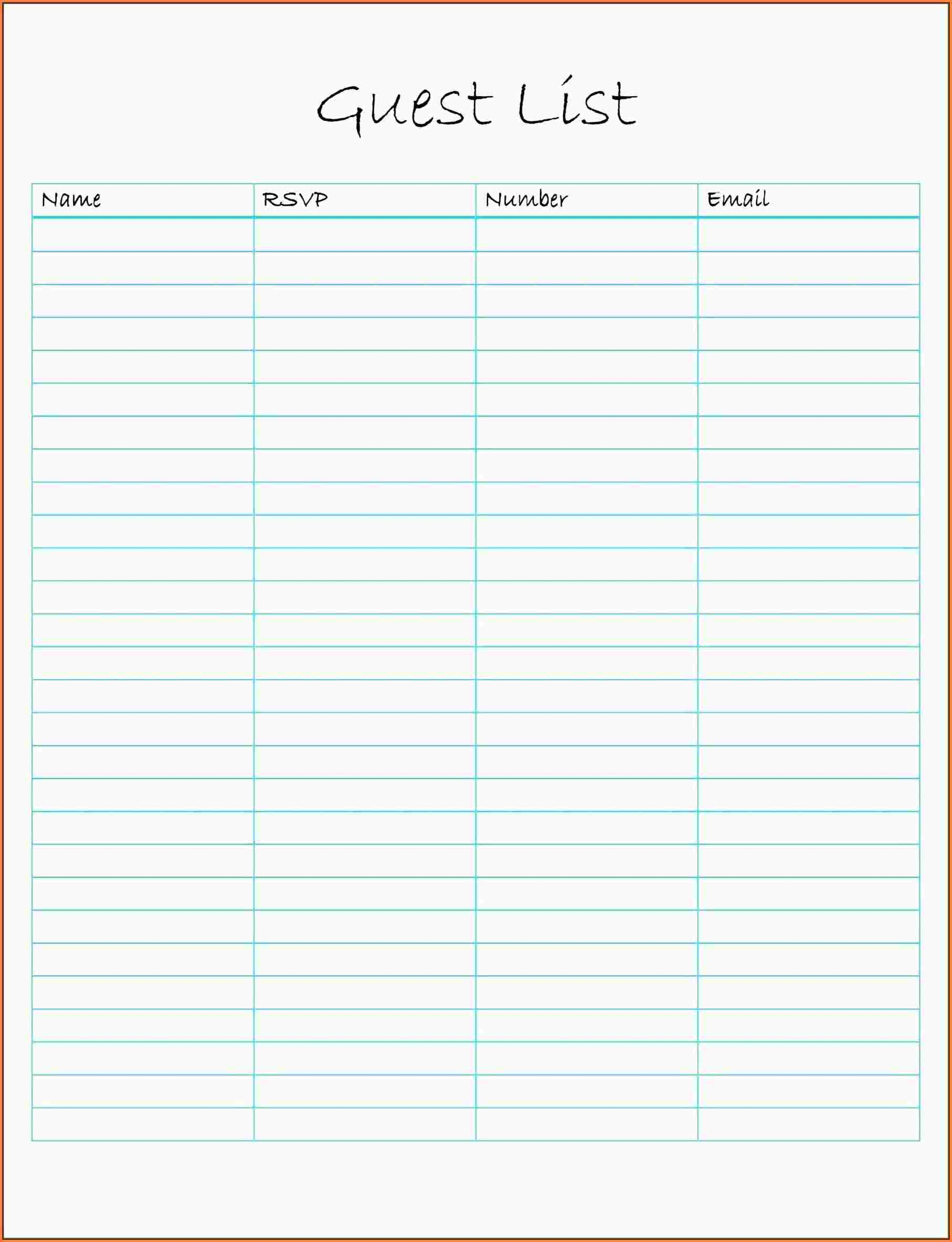 15 Wedding Guest List Template Business Proposal pertaining to sizing 1813 X 2365