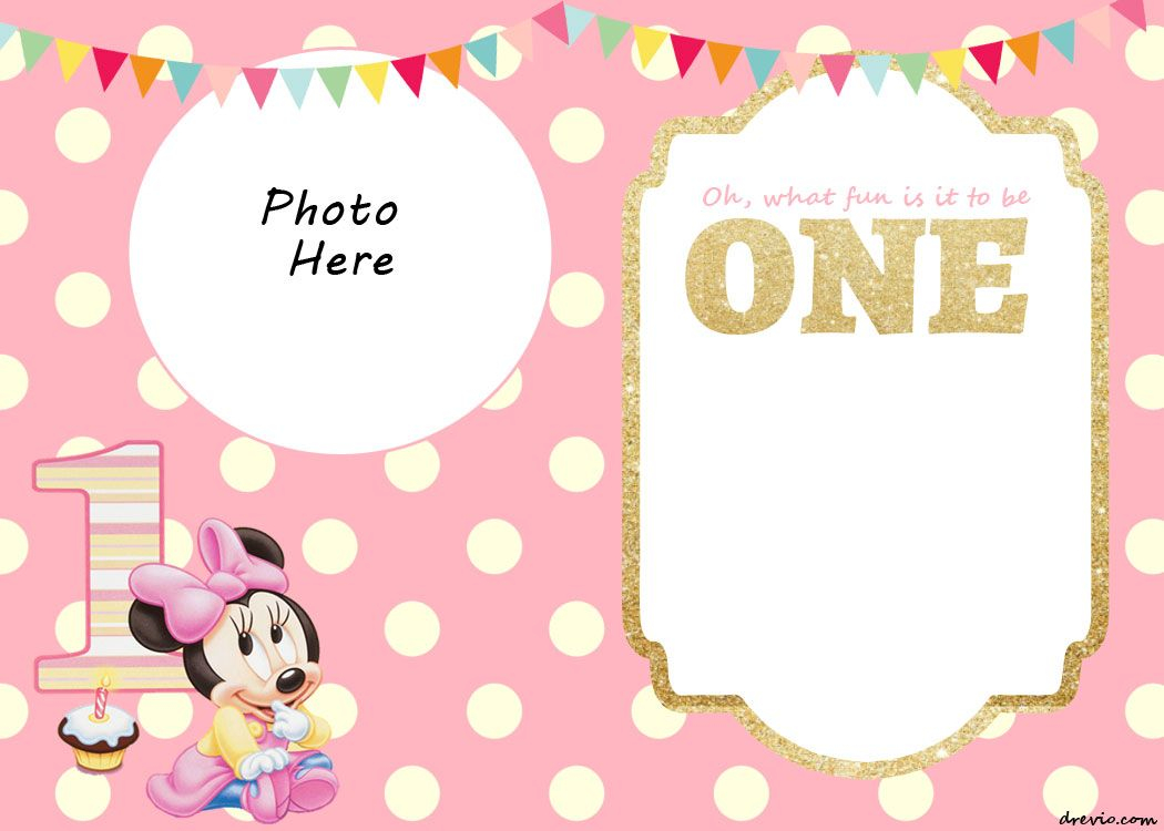 16 Customize Our Easy To Use Blank 1st Birthday Invitation Template intended for proportions 1050 X 750
