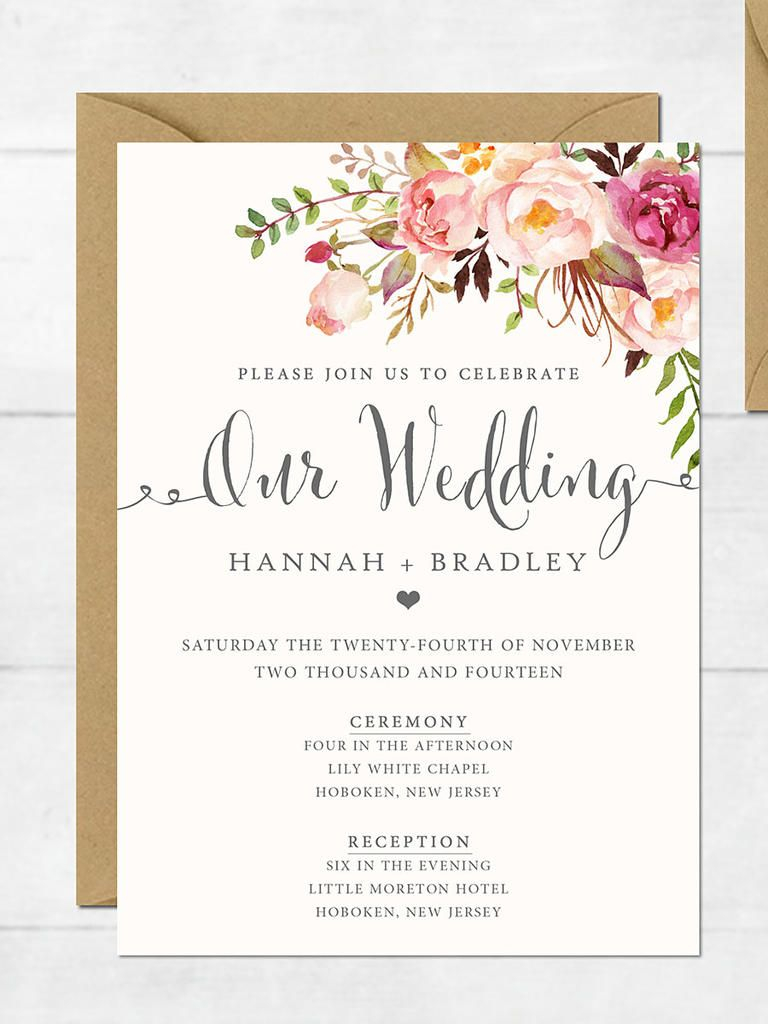16 Printable Wedding Invitation Templates You Can Diy Future throughout size 768 X 1024