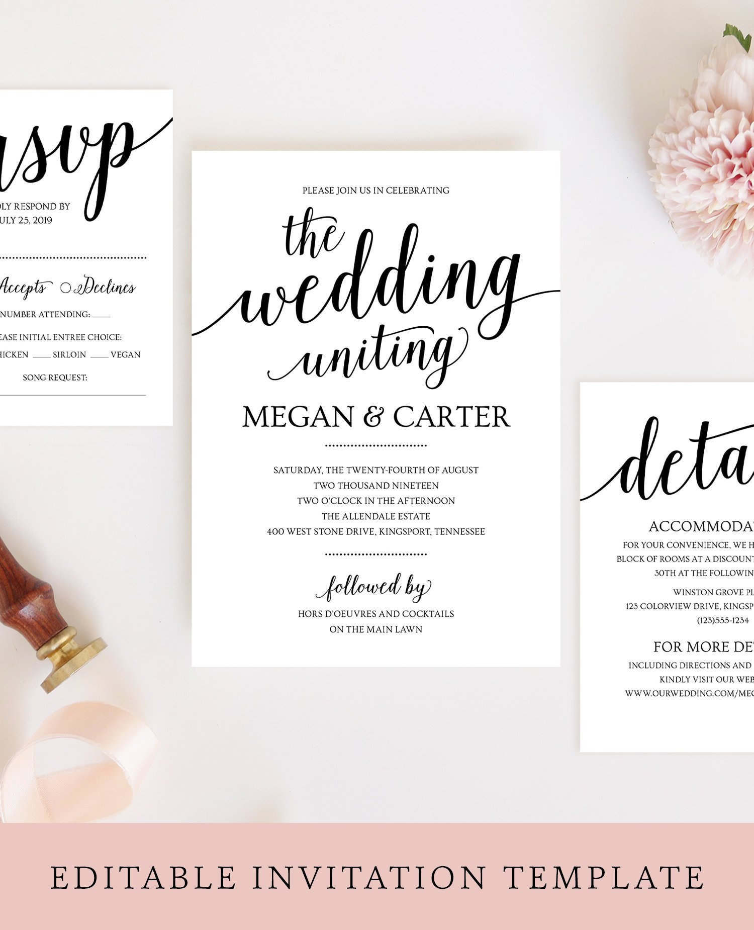 16 Printable Wedding Invitation Templates You Can Diy Invitation for proportions 1500 X 1850