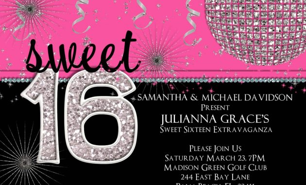 16th Birthday Party Invitations Templates Free Party Invitation pertaining to size 1500 X 1071