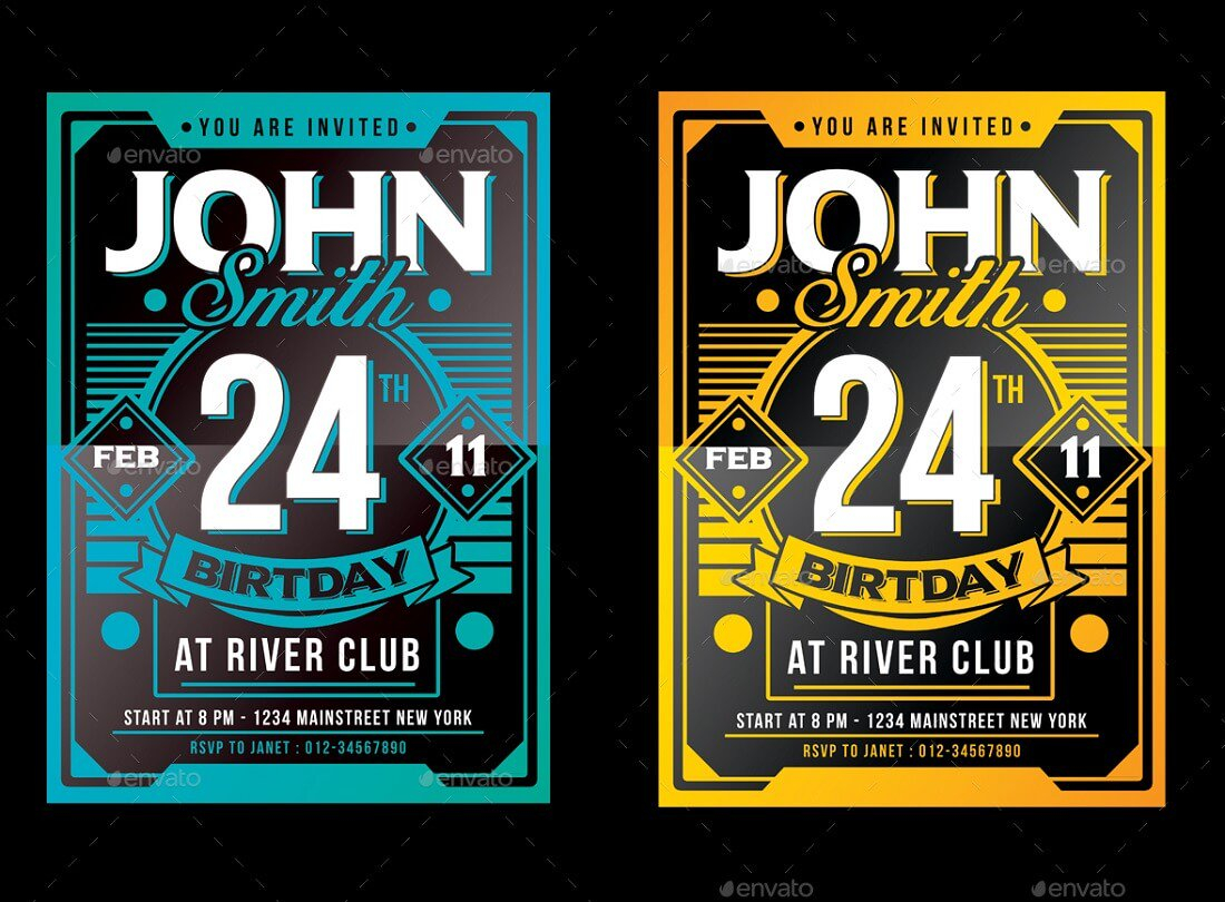 17 Best Editable Party Invitation Templates In 2017 Colorlib with regard to dimensions 1100 X 810