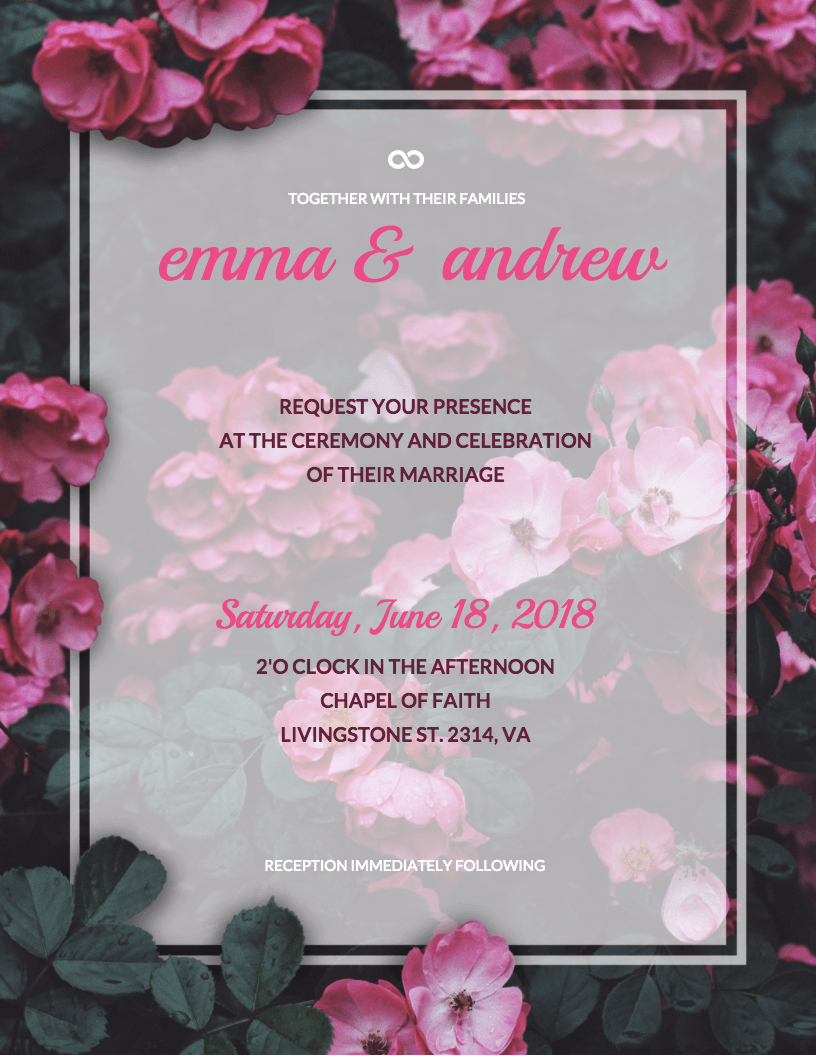 19 Diy Bridal Shower And Wedding Invitation Templates Venngage inside measurements 816 X 1056