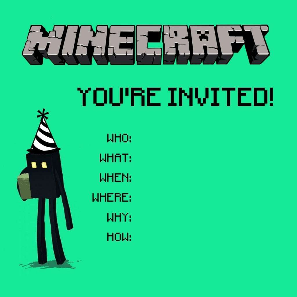 19 Make An Birthday Invitation Template Minecraft Templates For pertaining to sizing 1024 X 1024