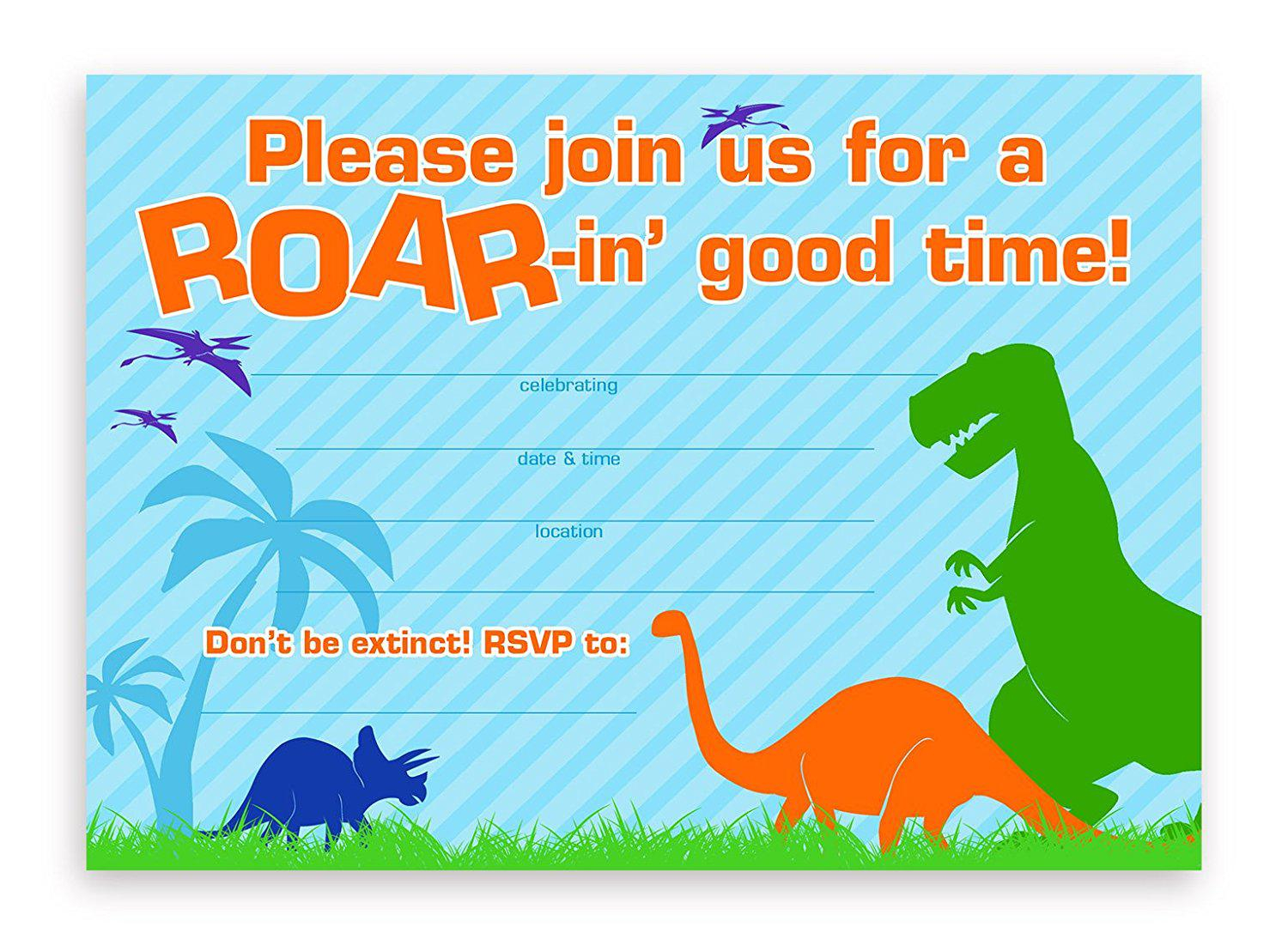 19 Roaring Dinosaur Birthday Invitations Kittybalove for proportions 1500 X 1101