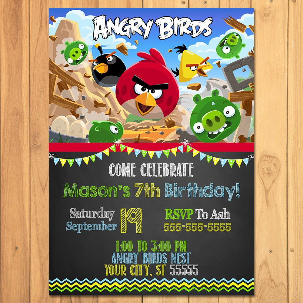 20 Best Ideas Angry Birds Birthday Invitations Home Inspiration regarding size 1000 X 1000