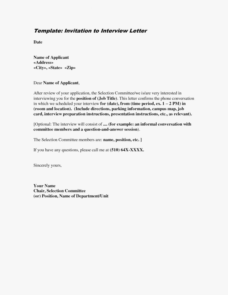 20 Job Interview Invitation Letter New Example Letter Accepting Job with regard to size 791 X 1024