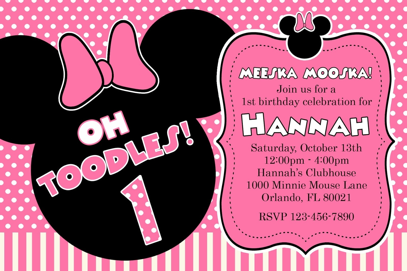 21 Create Amazing Birthday Invitation Template Minnie Mouse Favorite pertaining to sizing 1600 X 1067