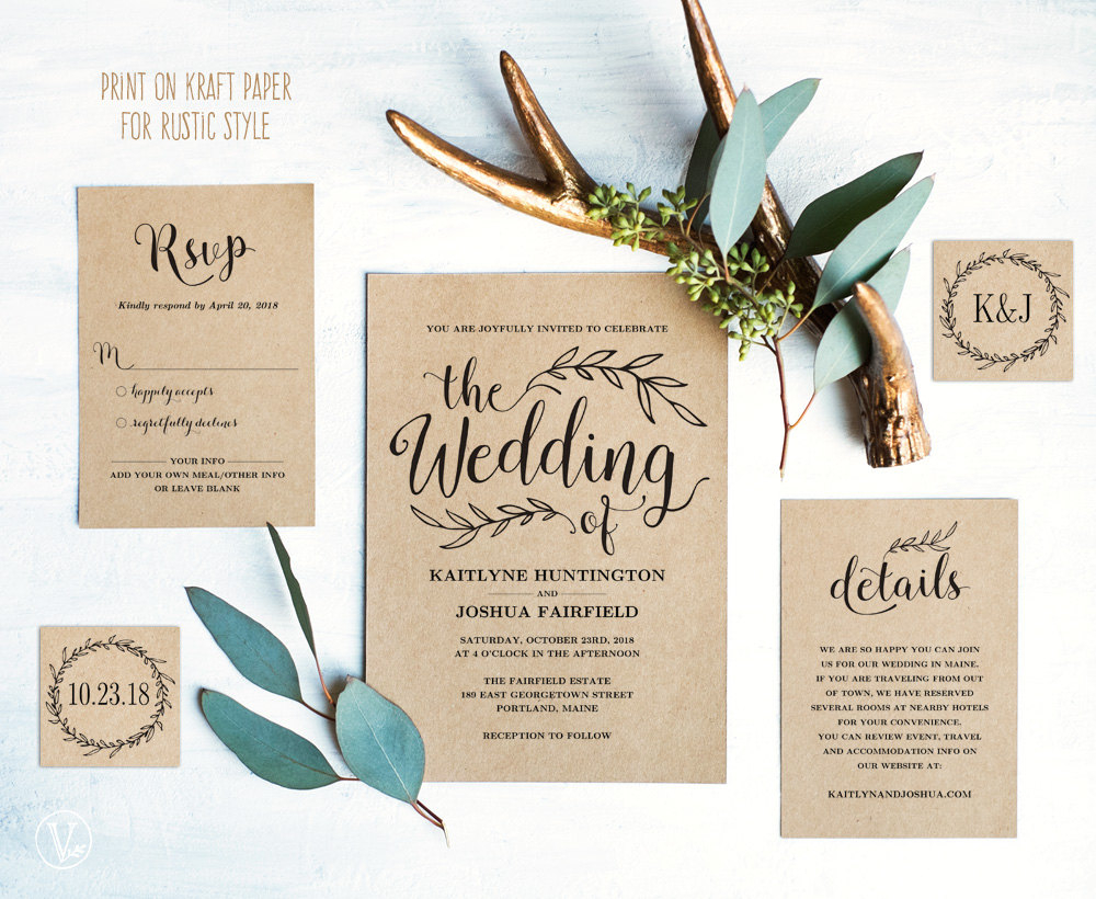 23 Gorgeous Printable Wedding Invitations For Diy Weddings in size 1000 X 820