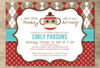 24 Sock Monkey Invitation Template Sock Monkey Ba Shower intended for sizing 2000 X 1526