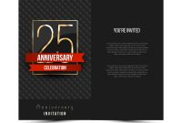 25th Anniversary Invitation Card Template Vector Image in measurements 1000 X 955