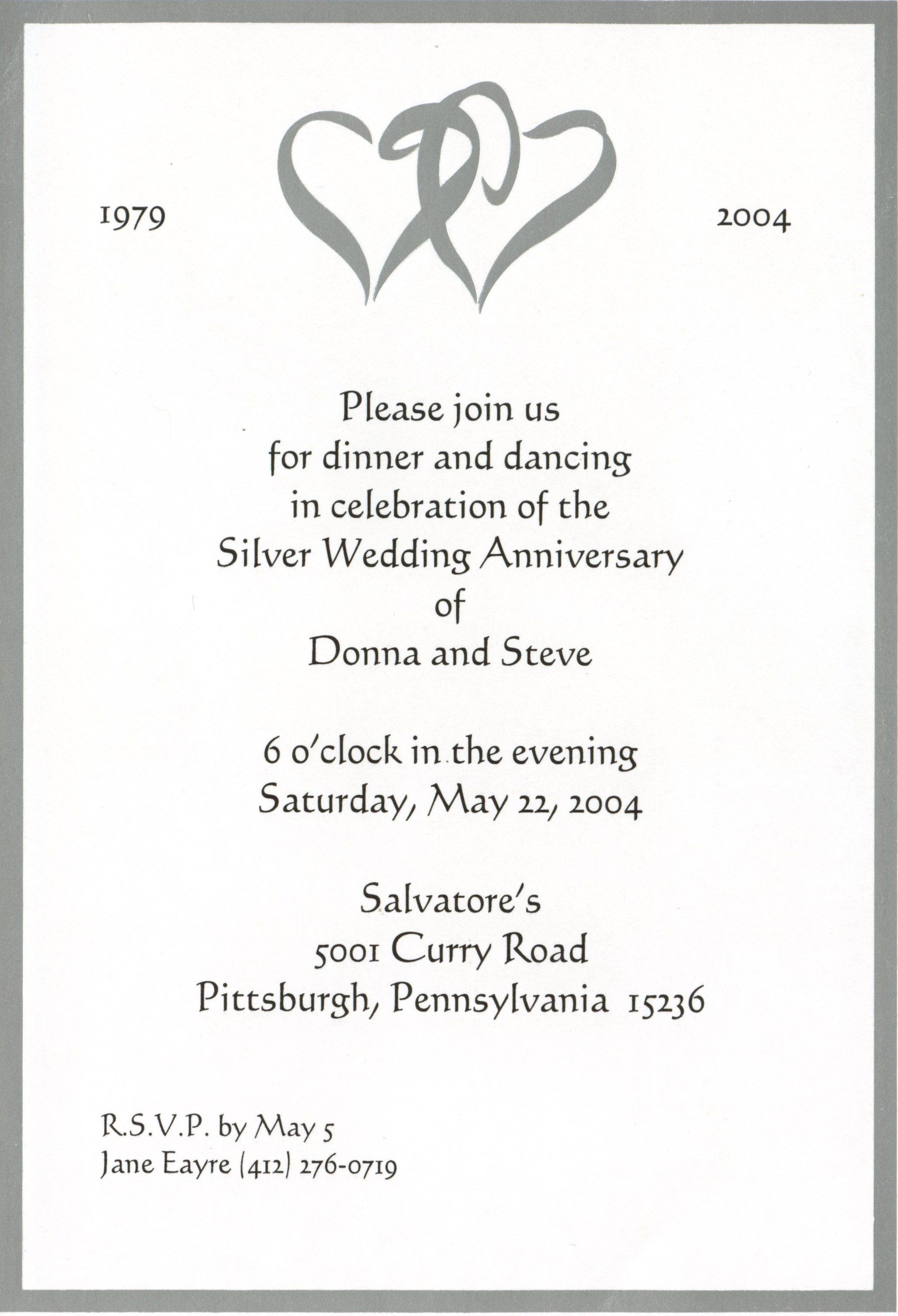 25th Wedding Anniversary Invitation Cards Templates Invitation with measurements 2052 X 3006