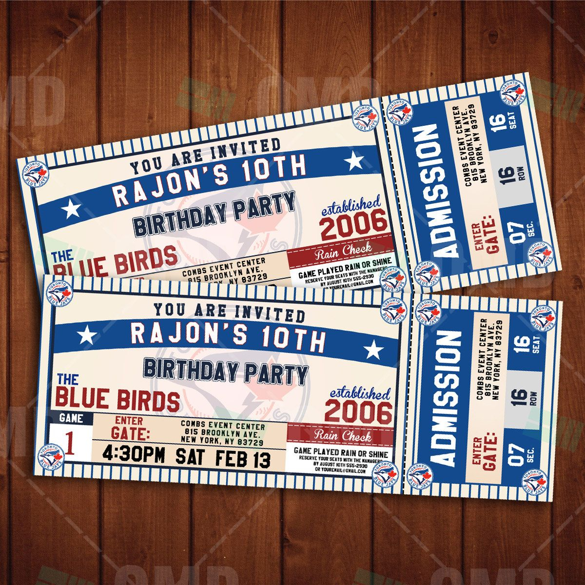 25x65 Toronto Bluejays Sports Party Invitations Declan Sports throughout sizing 1200 X 1200