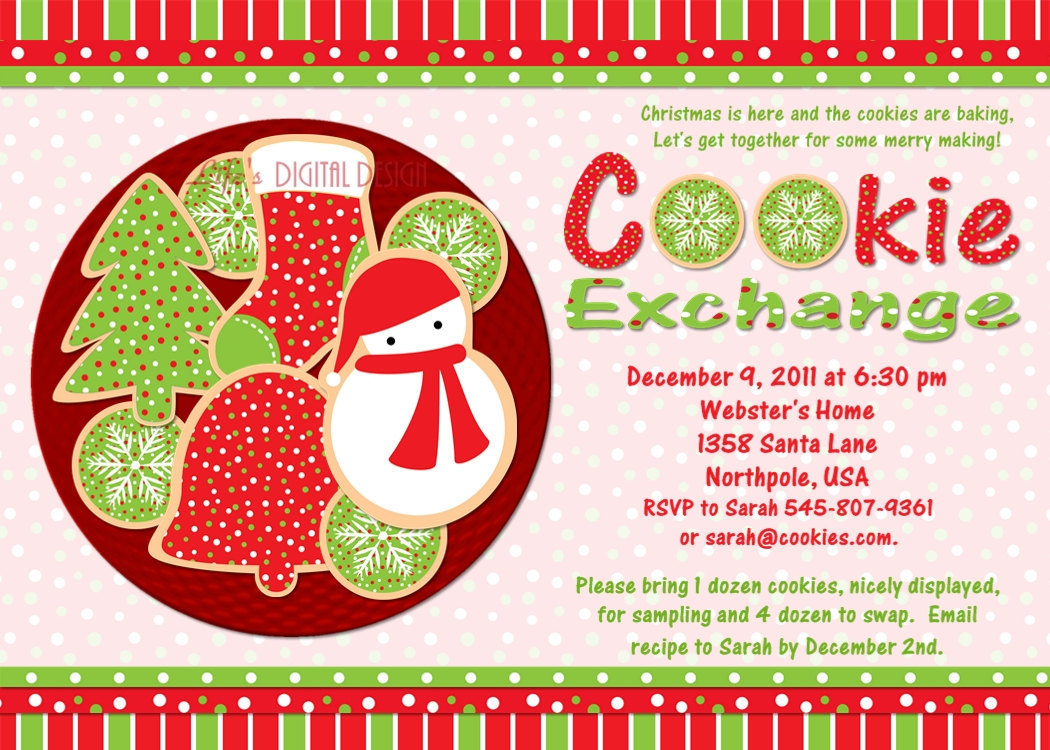 27 Images Of Cookie Swap Party Invitations Free Template Unemeuf pertaining to measurements 1050 X 750