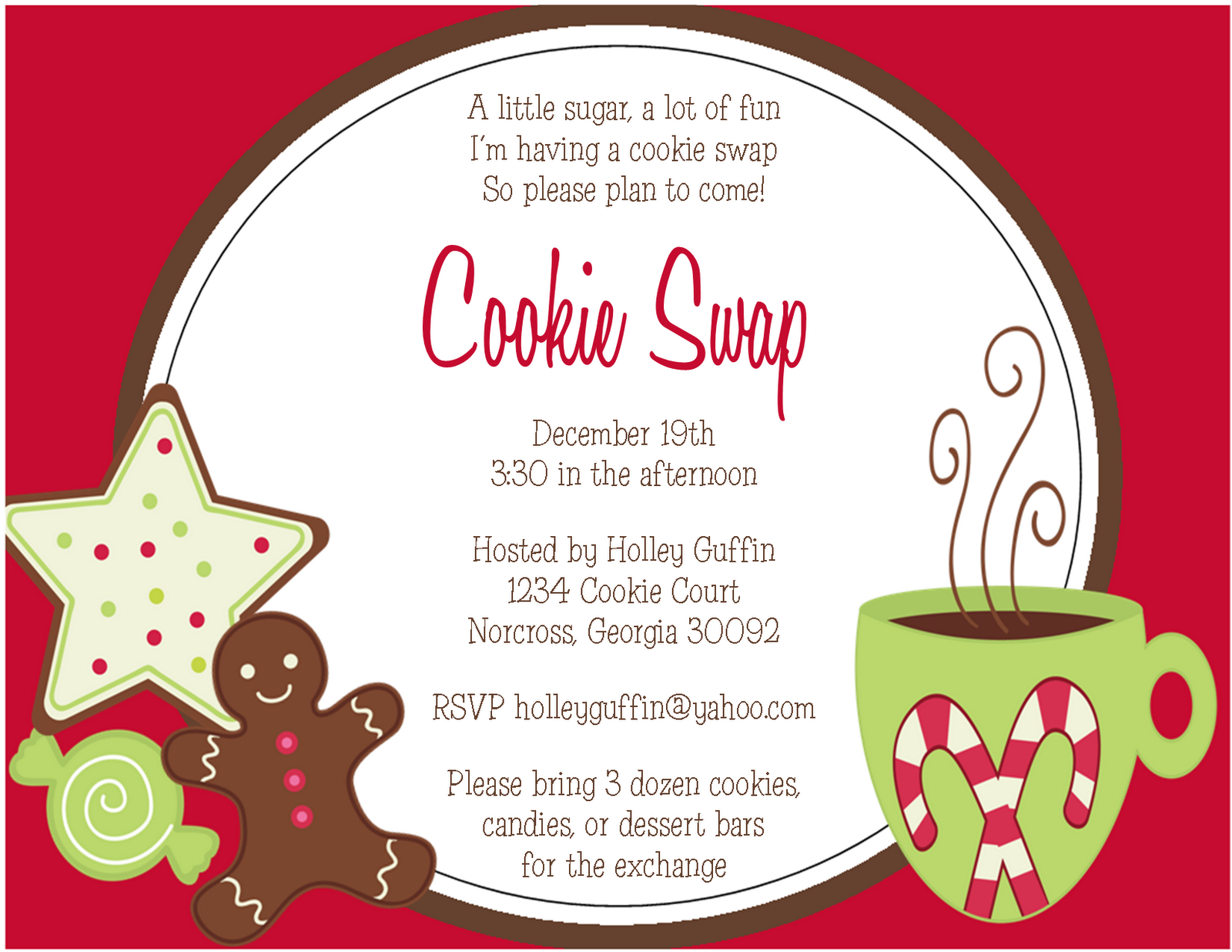 27 Images Of Cookie Swap Party Invitations Free Template Unemeuf pertaining to sizing 1600 X 1236