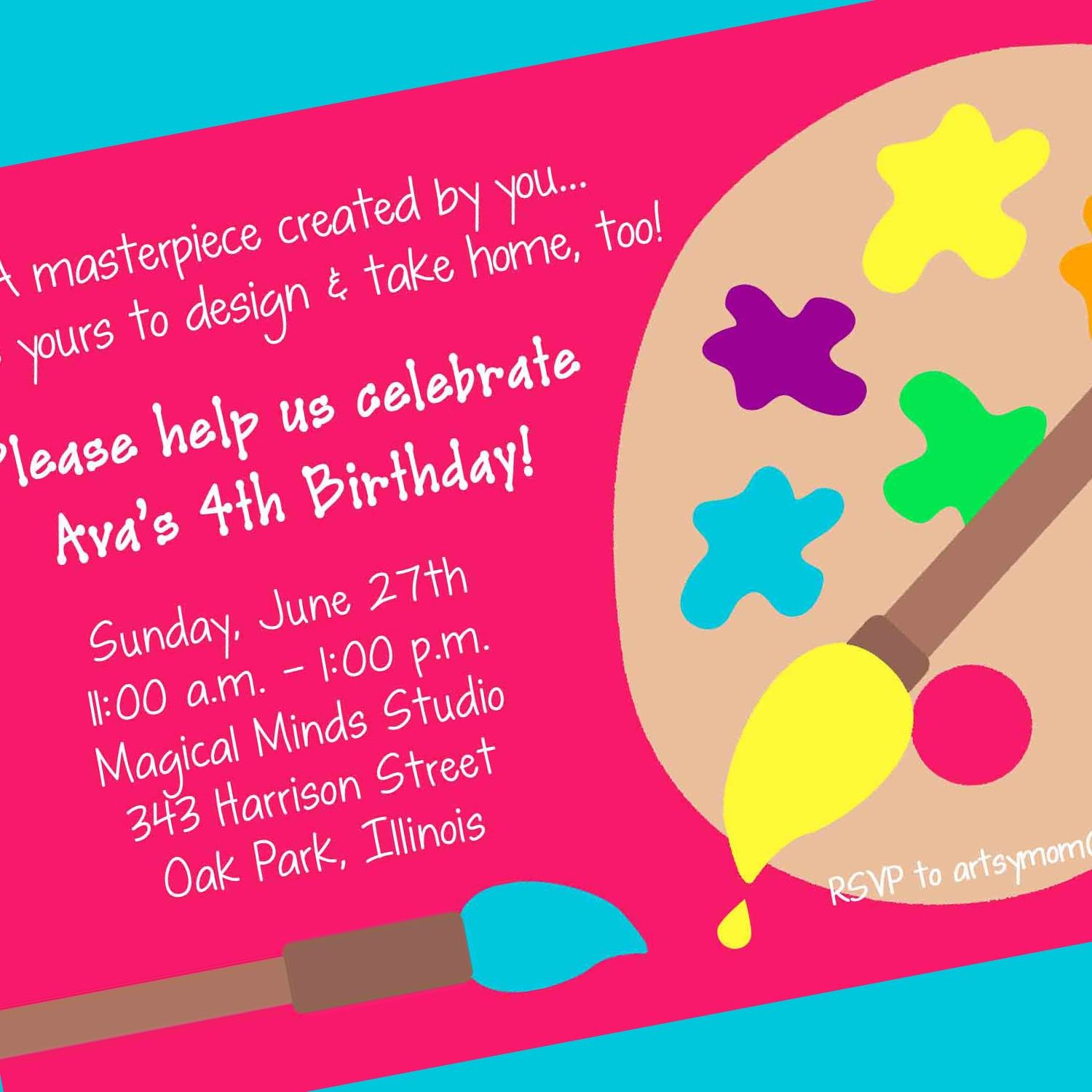 27 Special Art Party Invitation Template Personalize Art Party throughout sizing 1500 X 1500