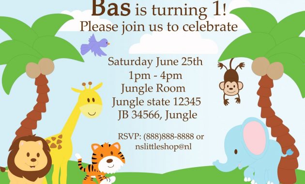 29 Create Amazing Birthday Invitation Template Jungle Theme Examples for proportions 1600 X 1067