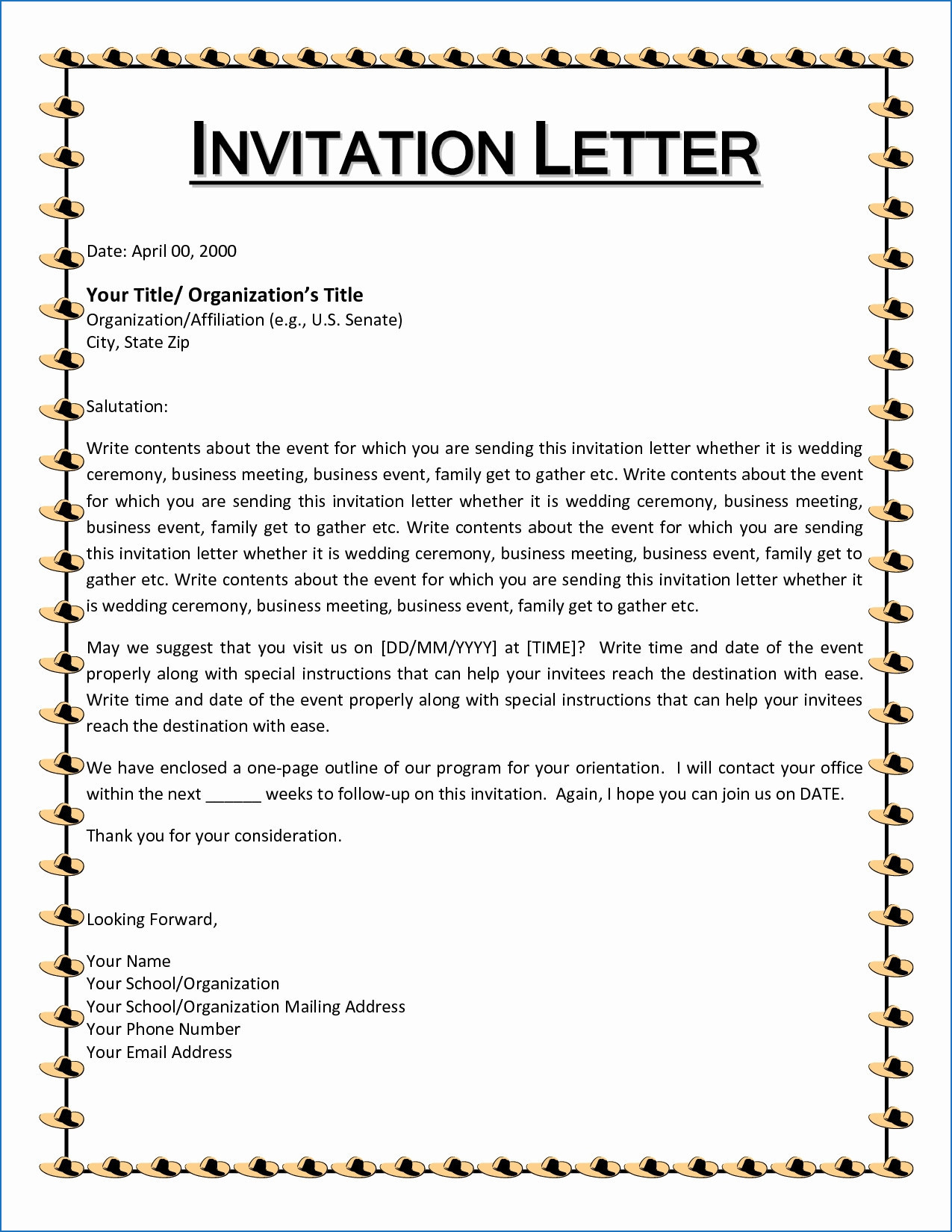 Christmas Party Invitation Letter Templates • Business Template Ideas