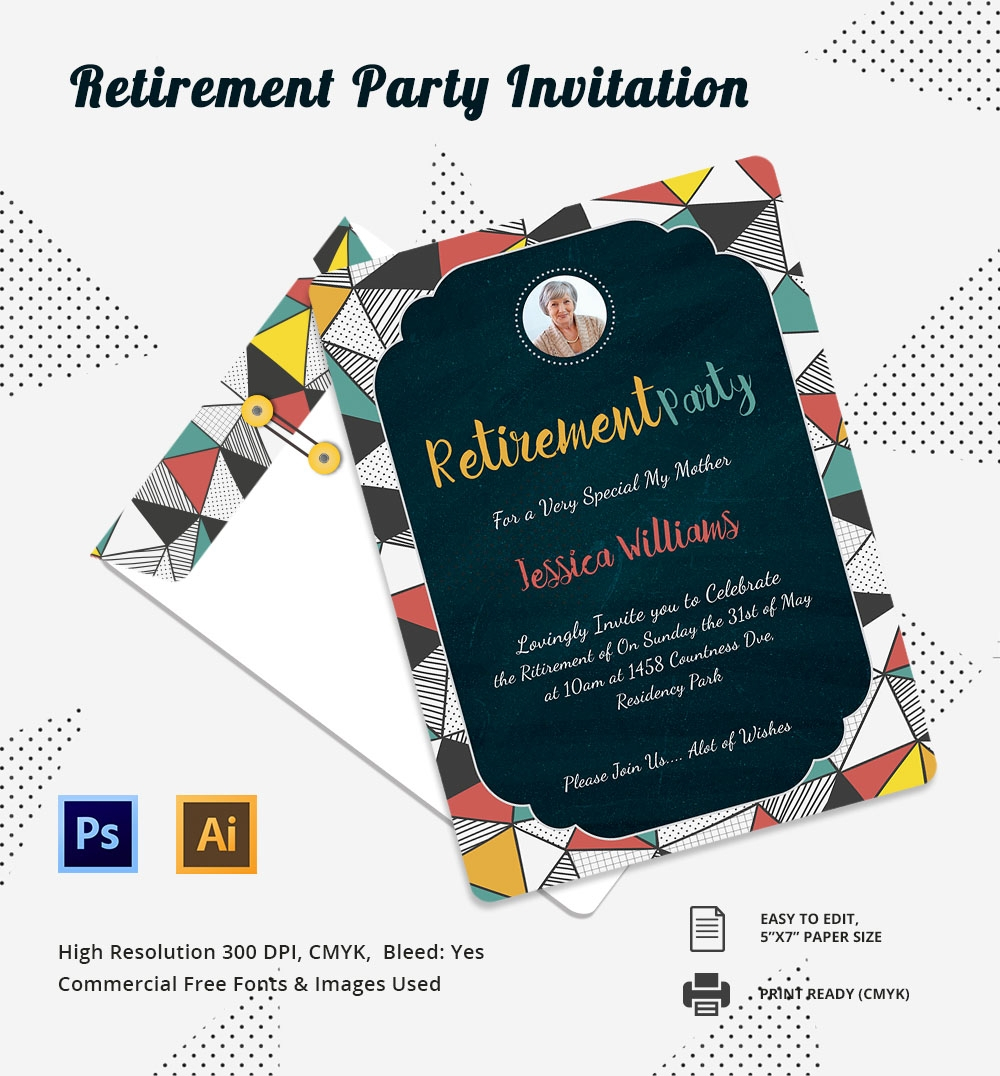 30 Retirement Invitation Templates Psd Ai Word Free Premium throughout size 1000 X 1076