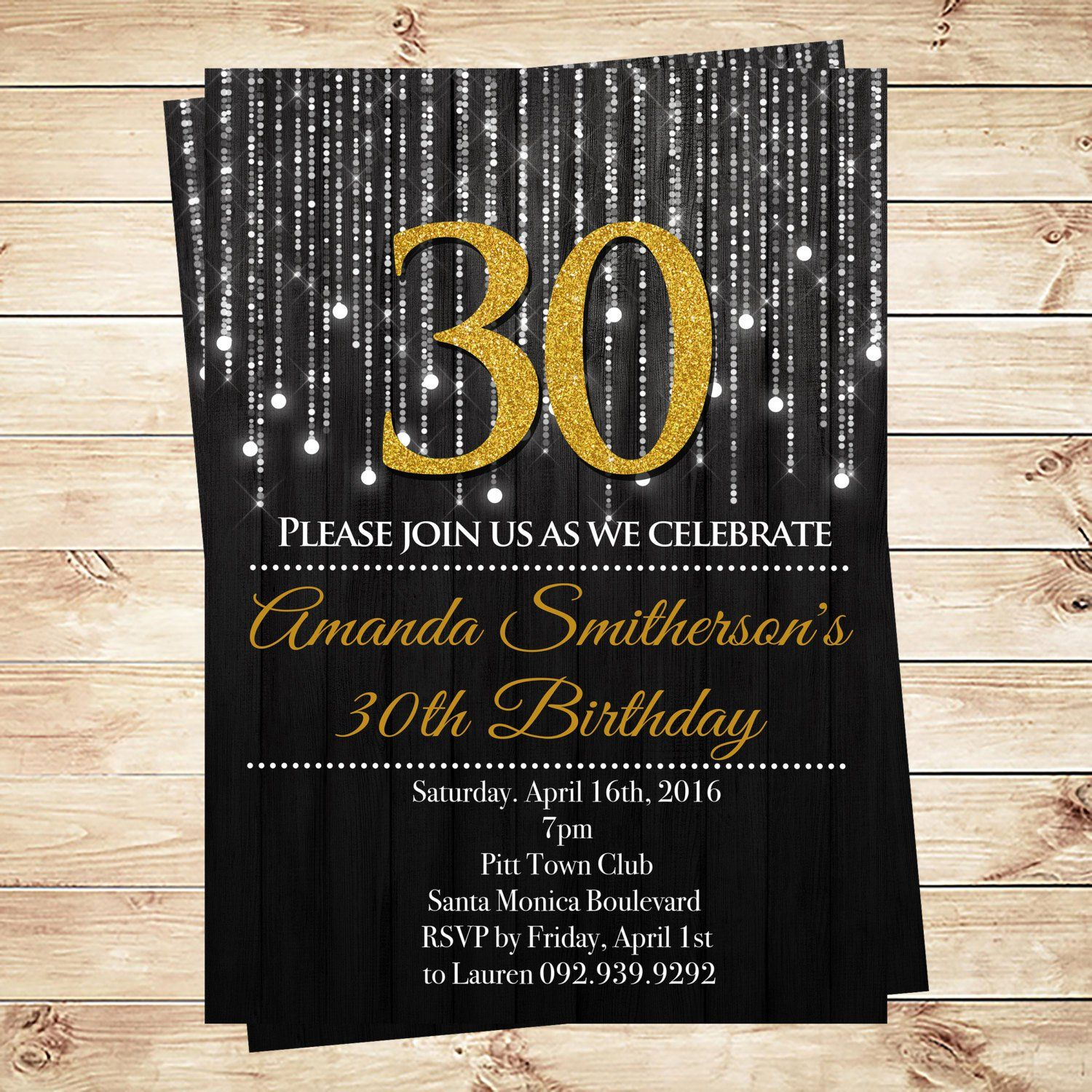30th Birthday Invitations Templates Free Download