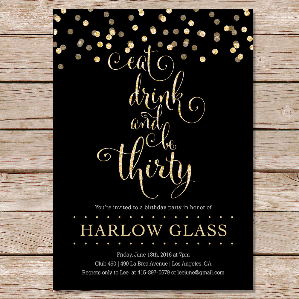 30th Birthday Party Invitations Templates regarding size 1000 X 1000