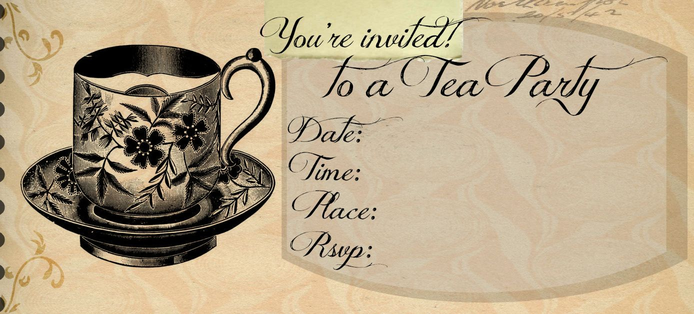 37 Create Your Own Victorian Tea Party Invitation Template Sample with regard to measurements 1388 X 628