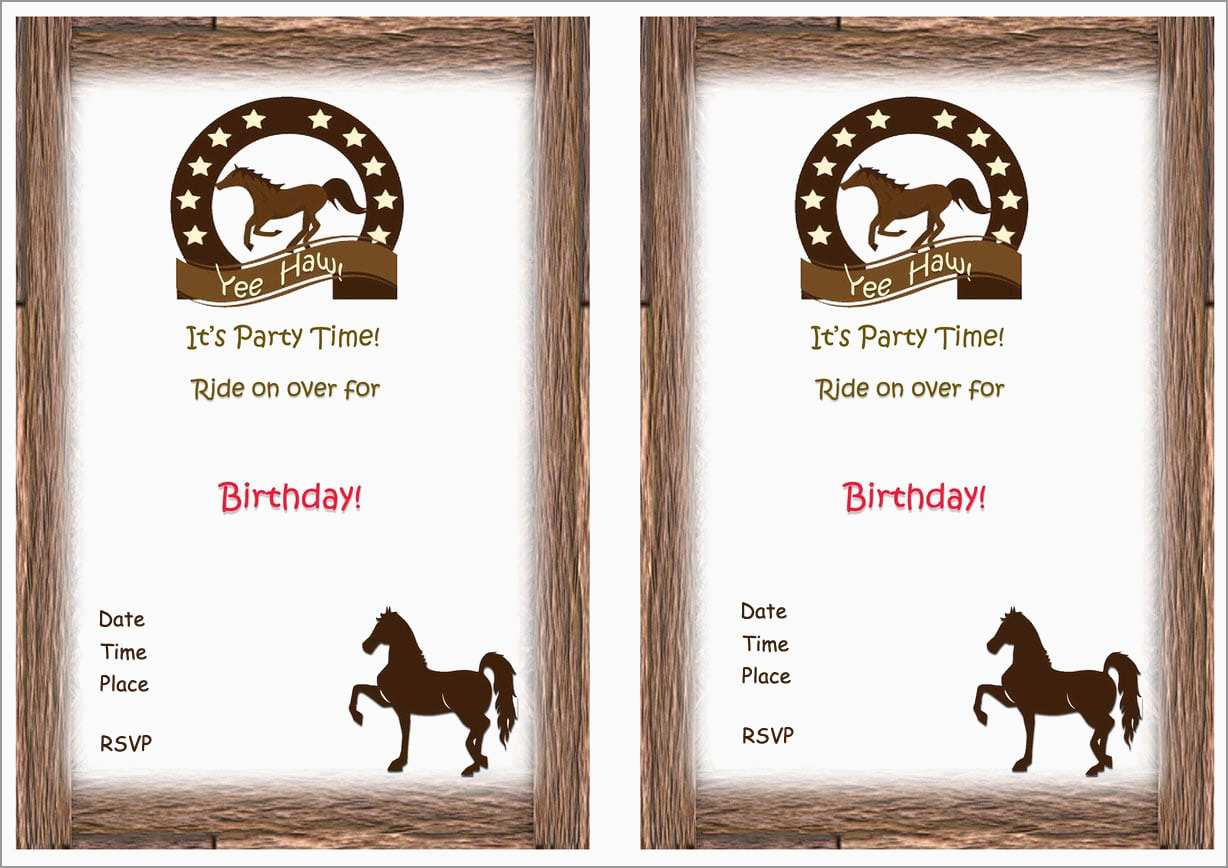 38 Customize Our Easy To Use Horse Birthday Invitation Template inside sizing 1228 X 868