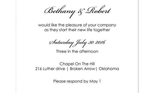 38 Make An Wedding Invitation Template Simple Sample Wedding intended for sizing 1000 X 1000