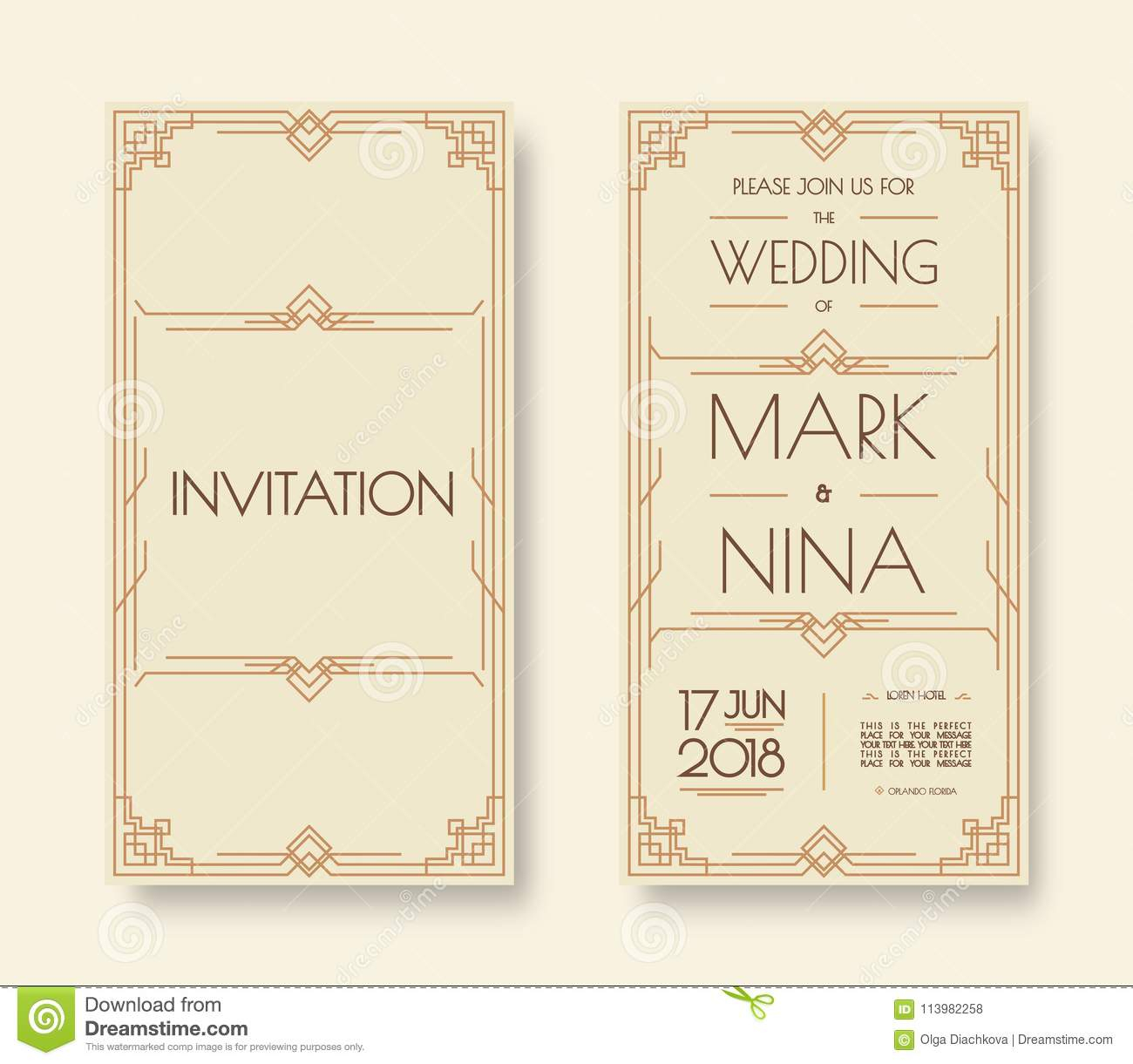 39 Make An Art Deco Wedding Invitation Template Customize Art within dimensions 1300 X 1221