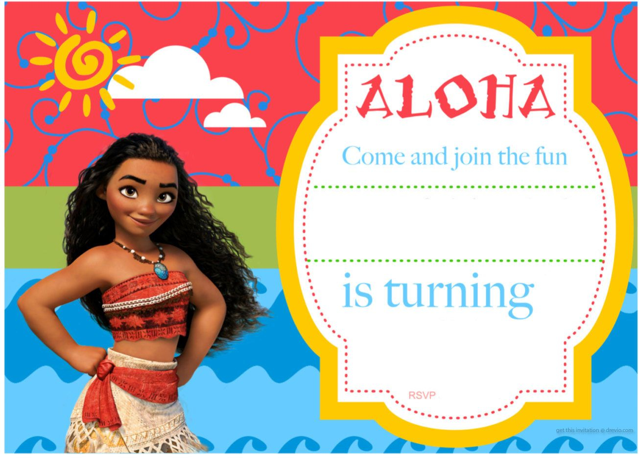 39 Make An Moana Birthday Invitation Template Editable For Moana for size 1305 X 936