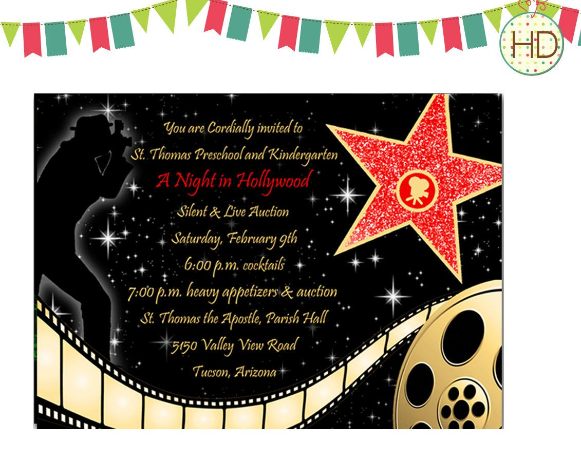 40th Birthday Ideas Hollywood Birthday Invitation Template Free regarding sizing 1131 X 900