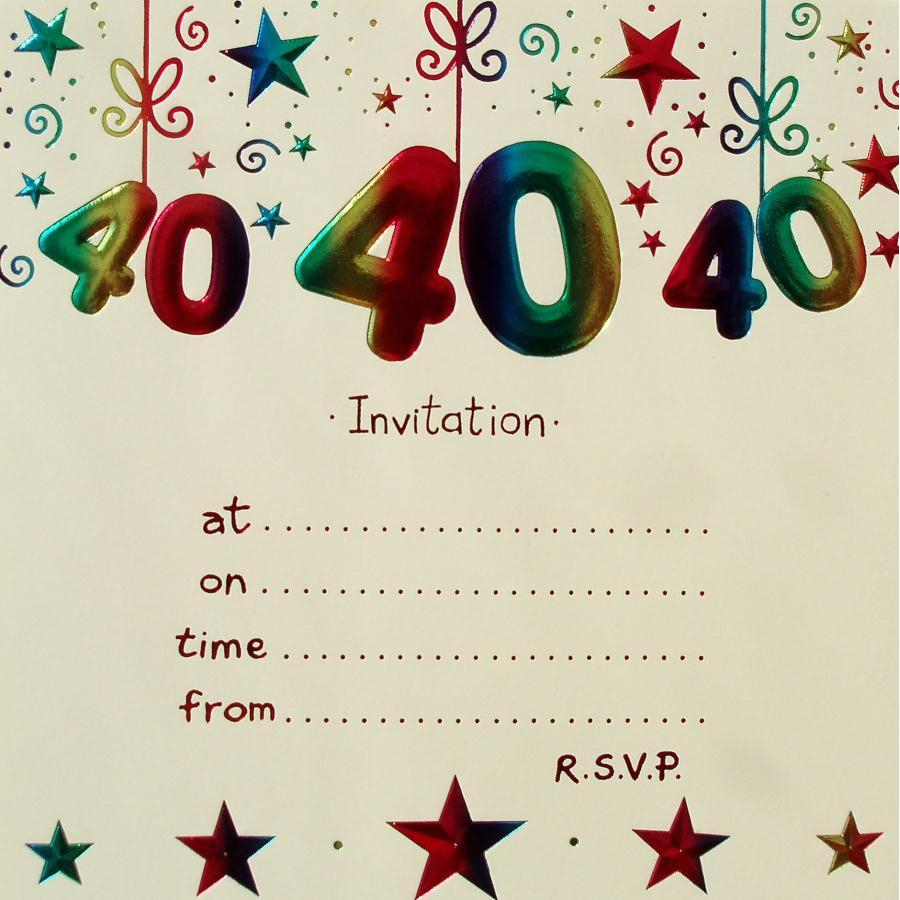 40th Birthday Invitation Templates Free Birthday Invitation Examples with proportions 900 X 900
