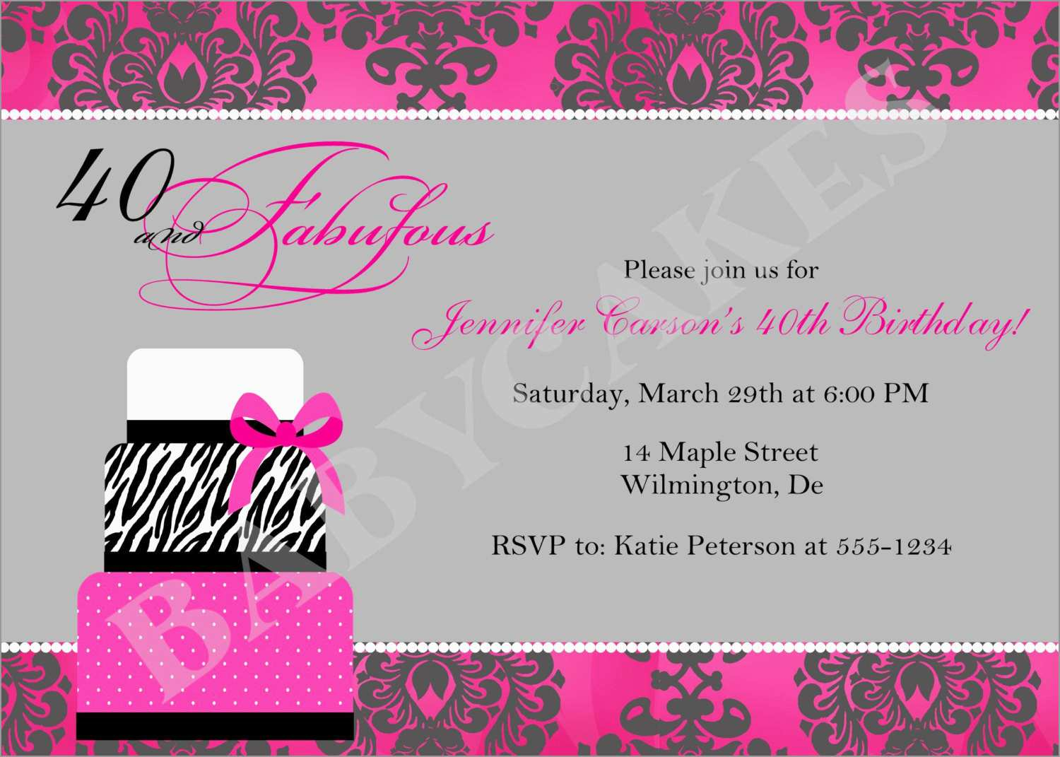 40th Birthday Invitation Templates Free Printable Prettier 40th throughout sizing 1500 X 1071