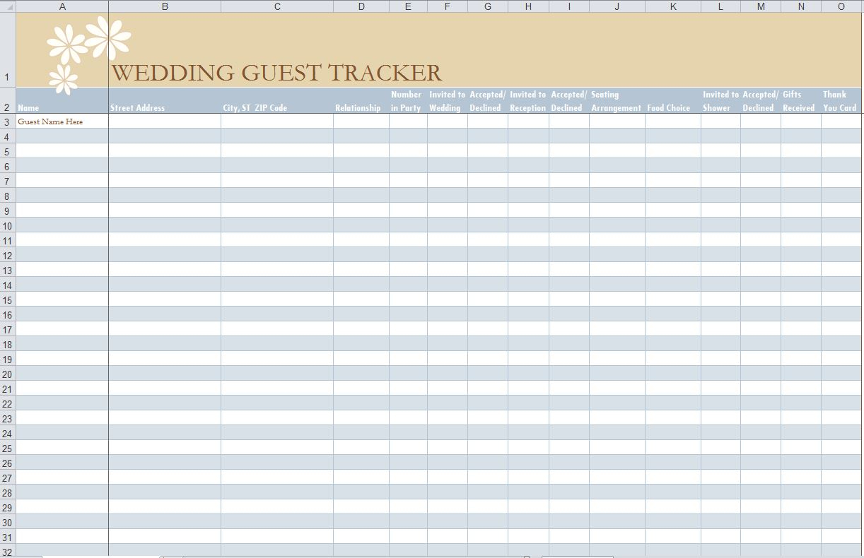 41 Free Guest List Templates Word Excel Pdf Formats pertaining to measurements 1222 X 790