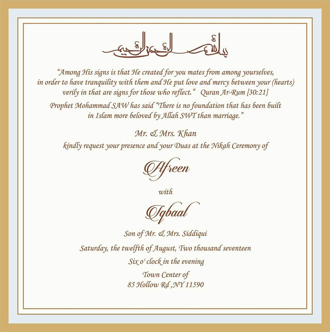 44 Special Islamic Wedding Invitation Template Free Word For Islamic within sizing 1152 X 1158