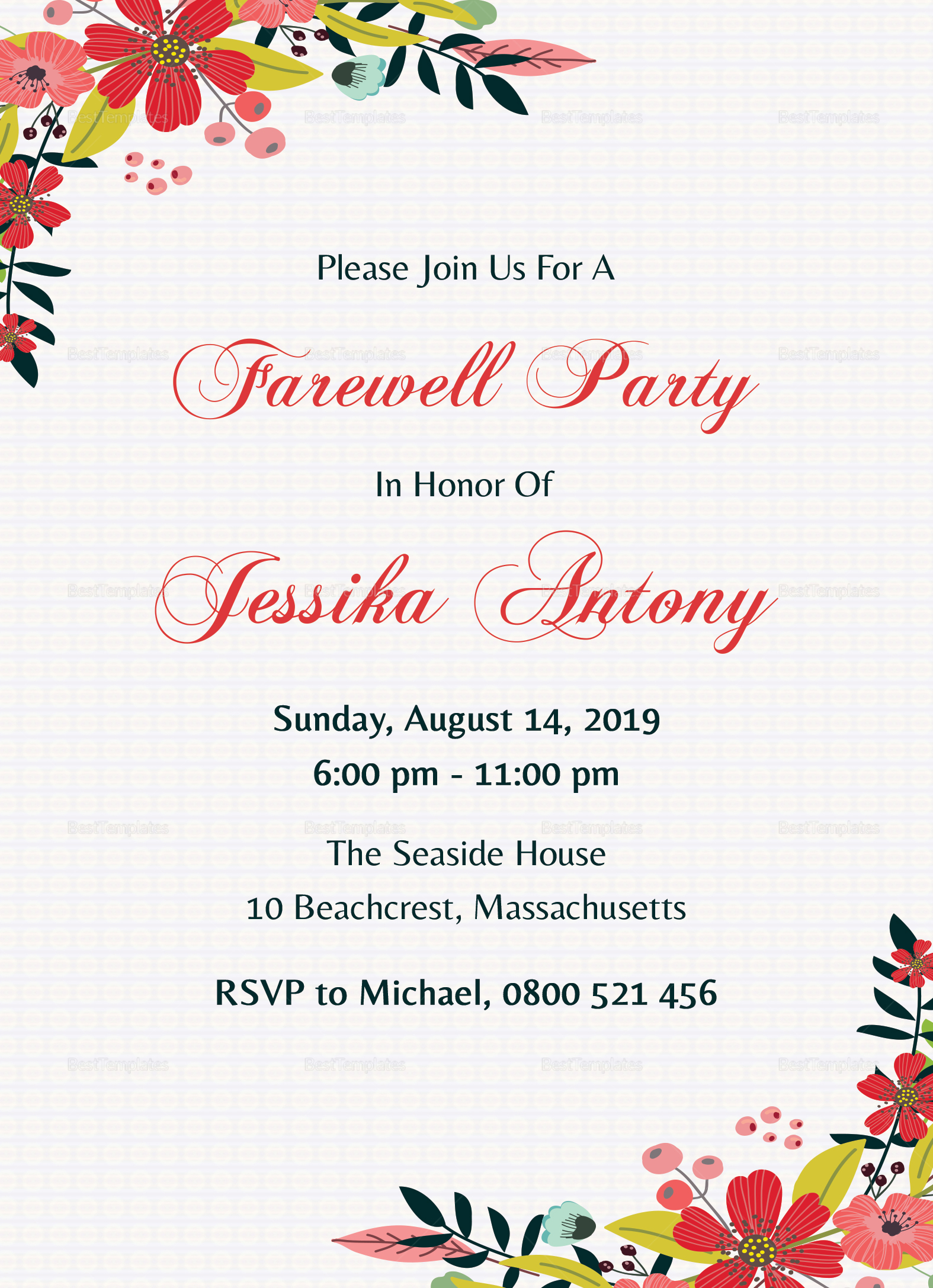 47 Create Your Own Example Invitation Card Farewell Party Editable for sizing 1575 X 2175