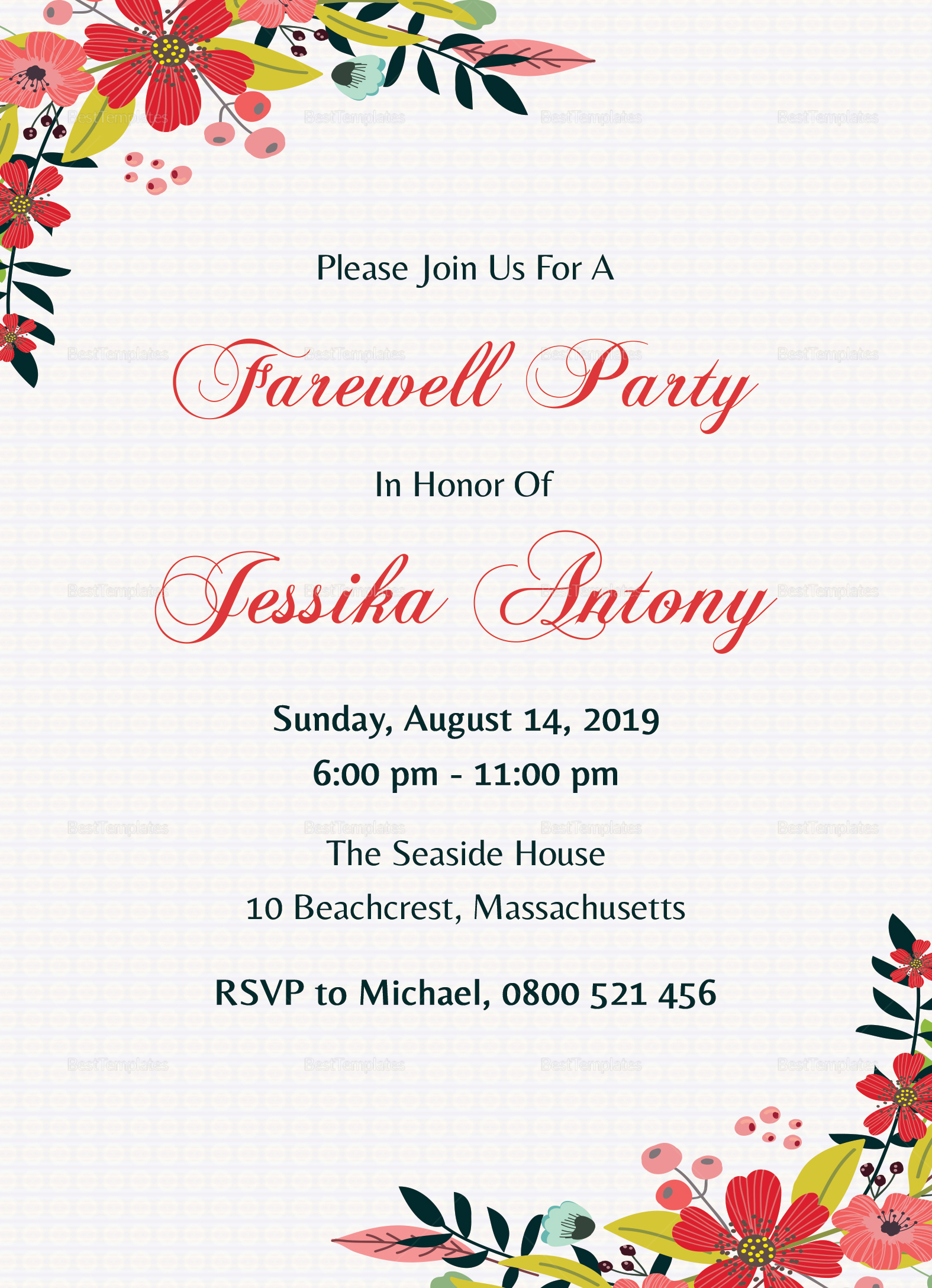 47 Create Your Own Example Invitation Card Farewell Party Editable intended for sizing 1575 X 2175