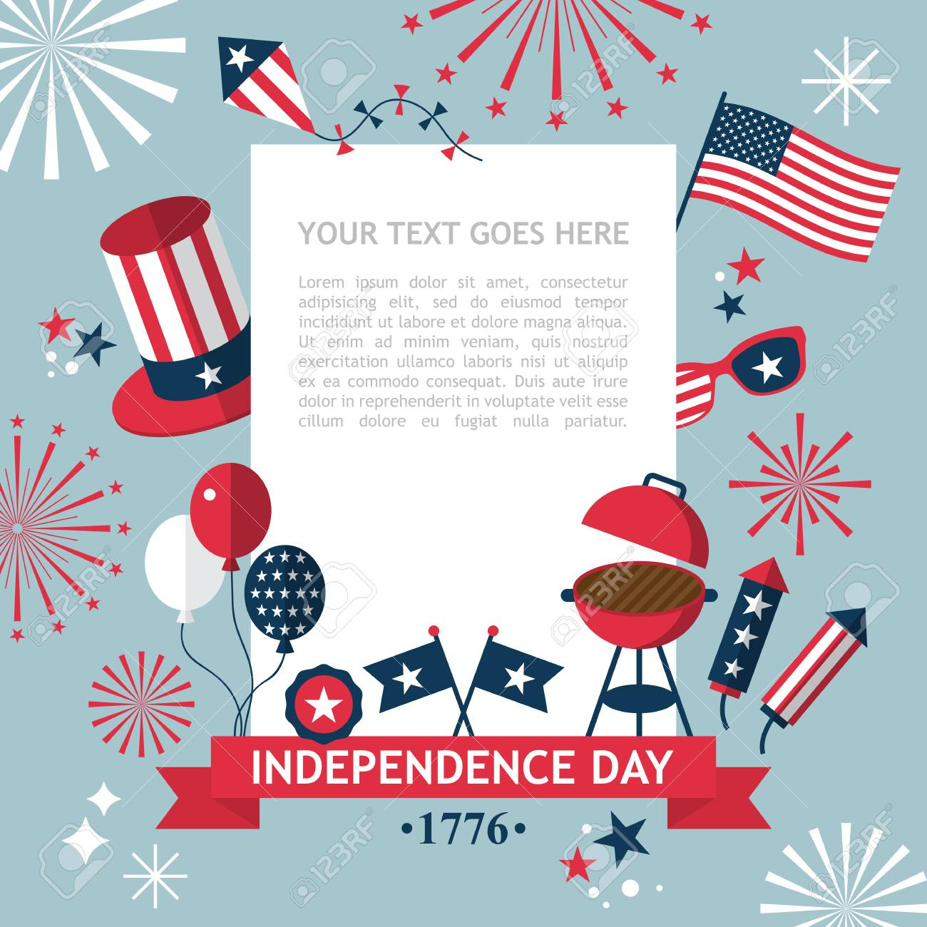 4th Of July Independence Day Of The Usa Party Invitation Template for dimensions 1300 X 1300